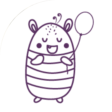 Cute doodle of a happy creature